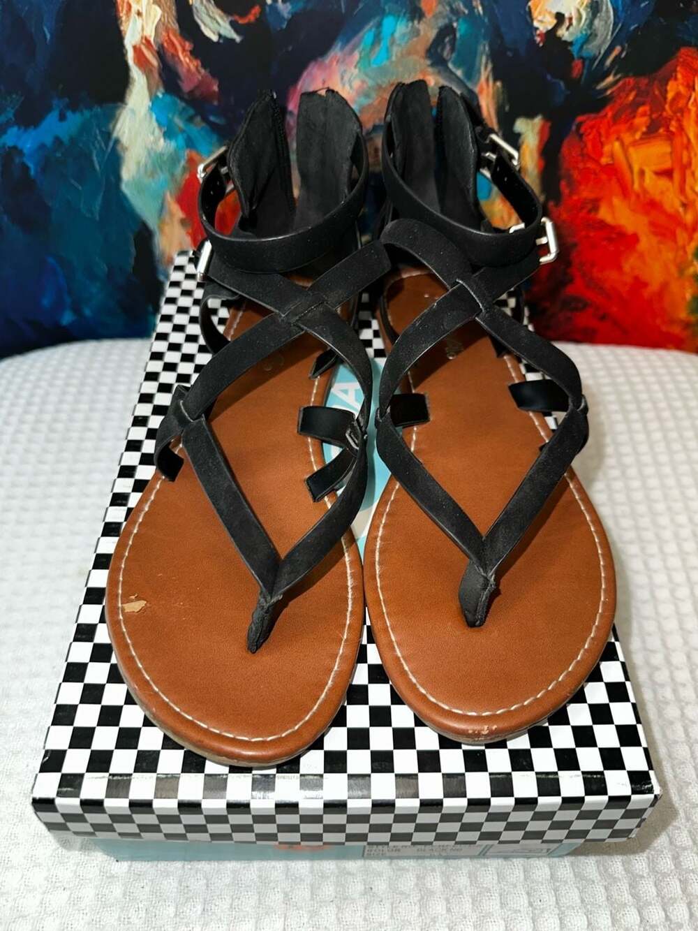 No.78 Soda Perfect-S Black Gladiator Sandals Size 8.5